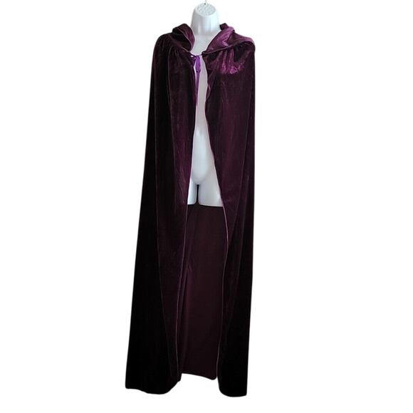 Halloween Vampire Witch Hooded Cloak Full Long Velvet Cape Cosplay Costumes - Picture 8 of 8